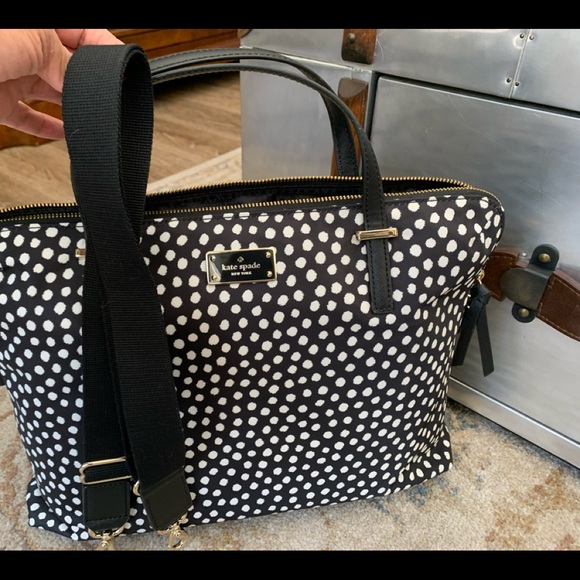 Beautiful black and white dot Kate Spade ♠️ hobo - Picture 11 of 13